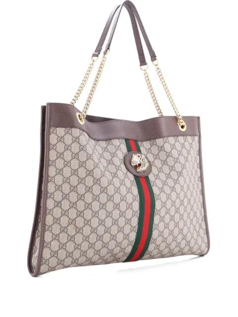 Rajah Chain GG Coated Canvas Large tote bag by GUCCI 