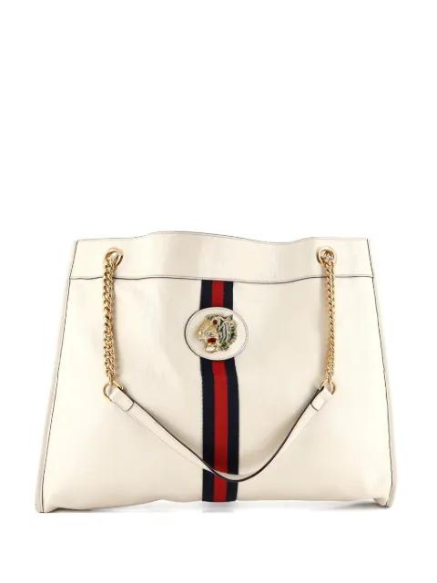 Rajah Chain Leather Large tote bag by GUCCI 