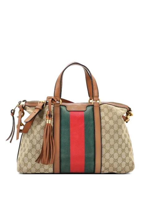 Rania Convertible Top Handle Bag Web GG Canvas Medium tote bag by GUCCI 