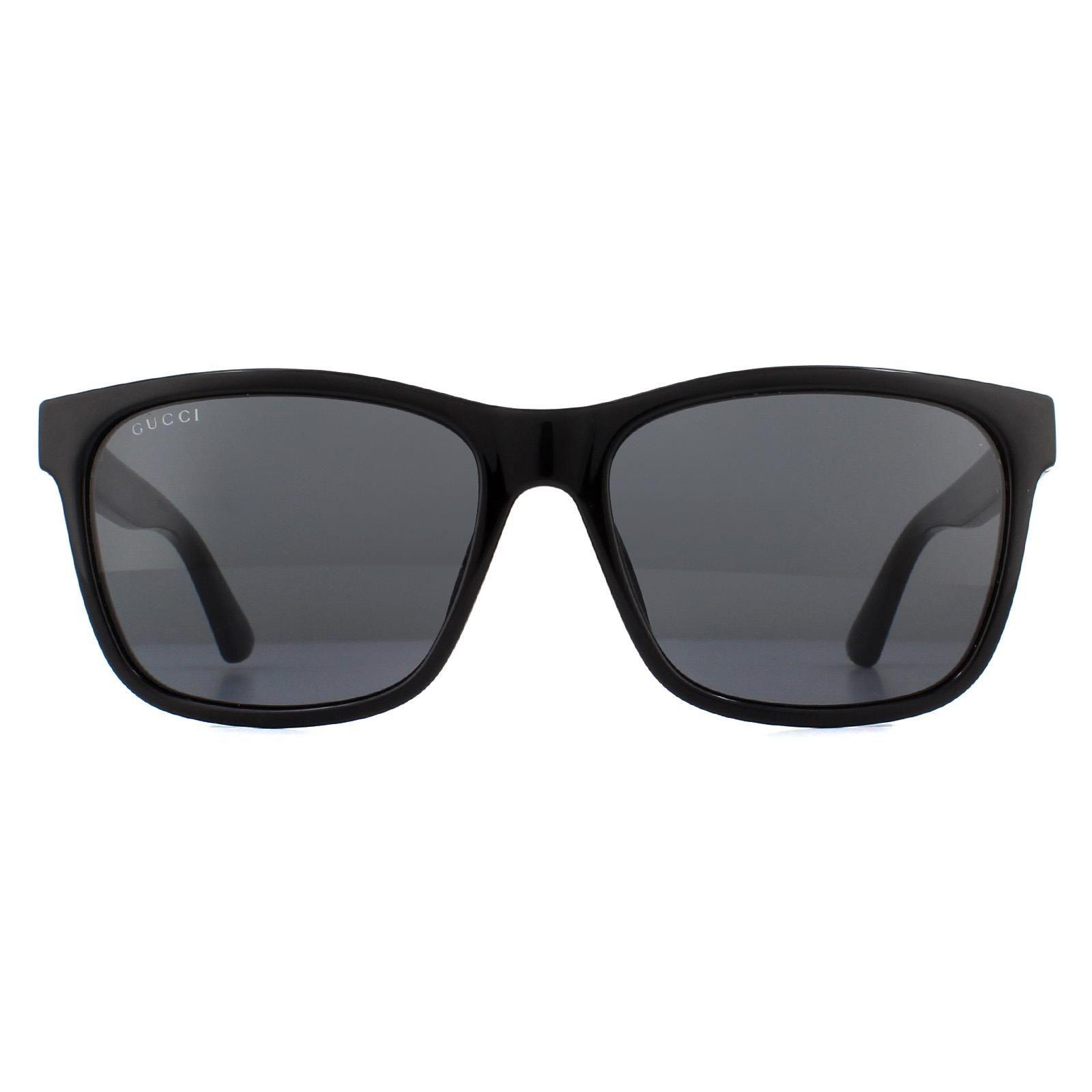 Rectangle Black Grey Sunglasses by GUCCI
