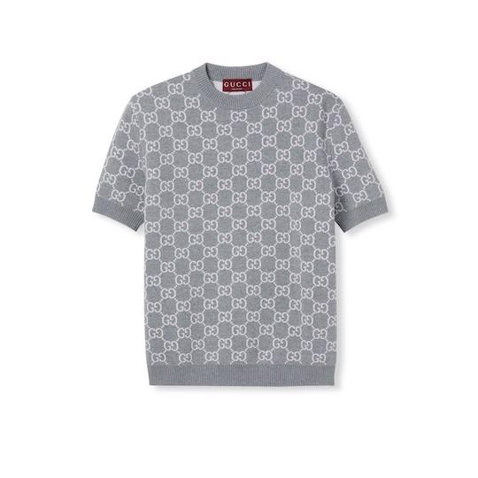 Reversible GG fine wool jacquard top by GUCCI