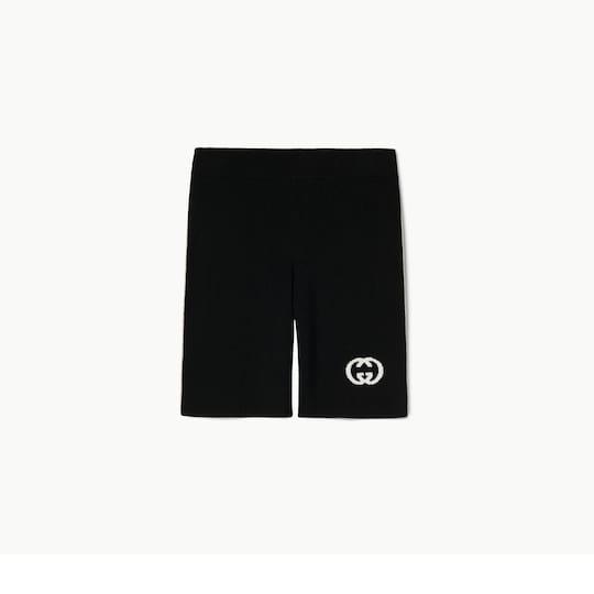 Ribbed shorts with intarsia by GUCCI