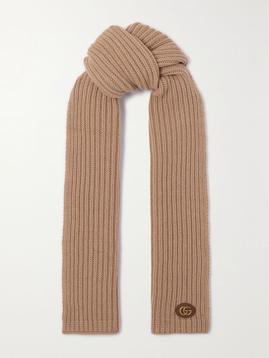 Ribbed wool and cashmere-blend scarf by GUCCI
