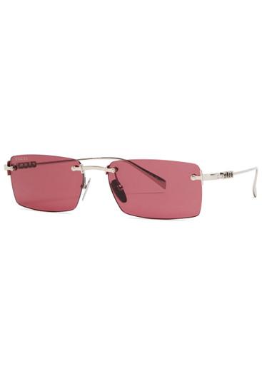 Rimless rectangle-frame sunglasses by GUCCI