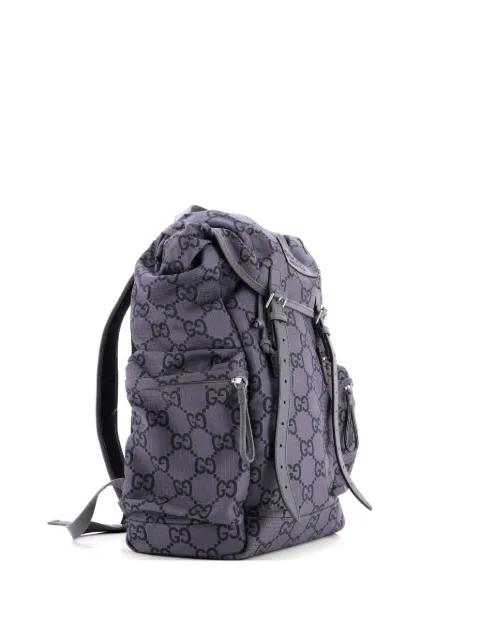 Ripstop GG Fabric and Leather Large backpack by GUCCI 