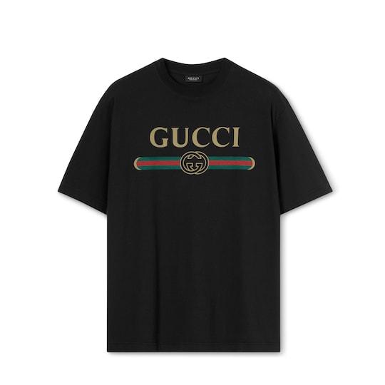 Silk blend jersey T-shirt with print by GUCCI