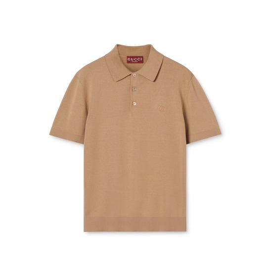 Silk cotton polo shirt with embroidery by GUCCI