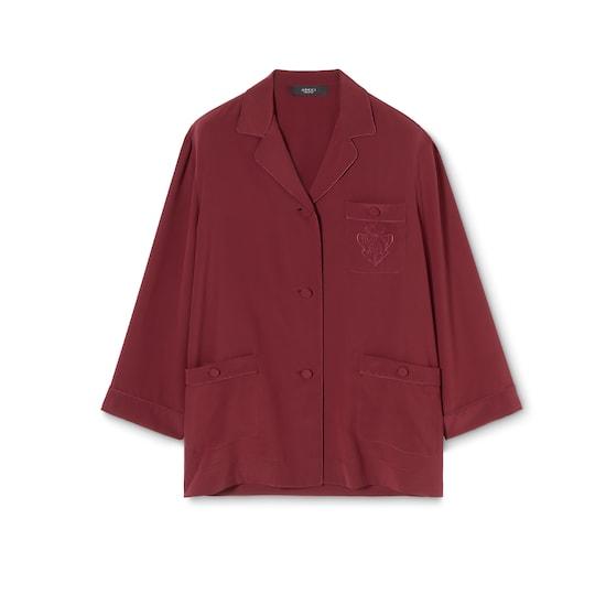 Silk crêpe de chine shirt with embroidery by GUCCI