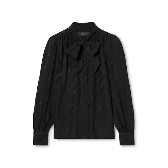Silk crêpe satin Interlocking G shirt by GUCCI