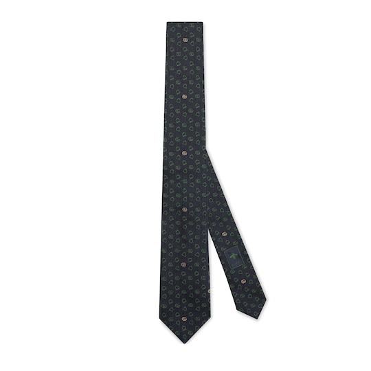 Silk jacquard tie by GUCCI