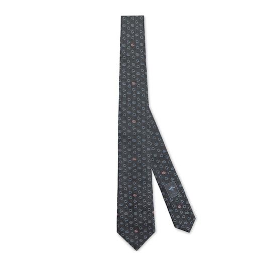 Silk jacquard tie by GUCCI