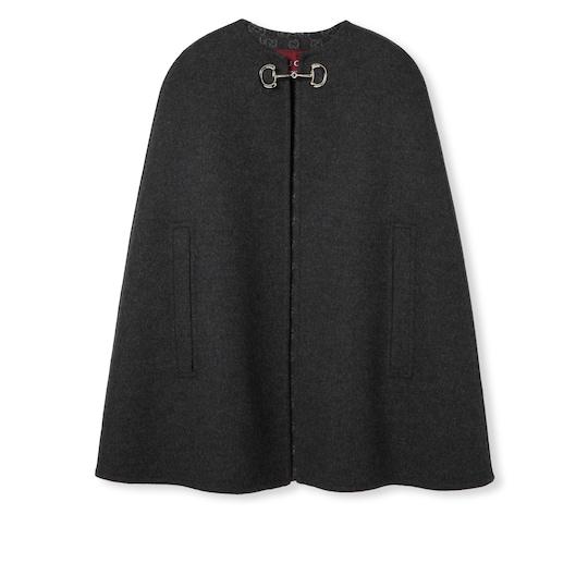 Silk wool cape with Horsebit by GUCCI