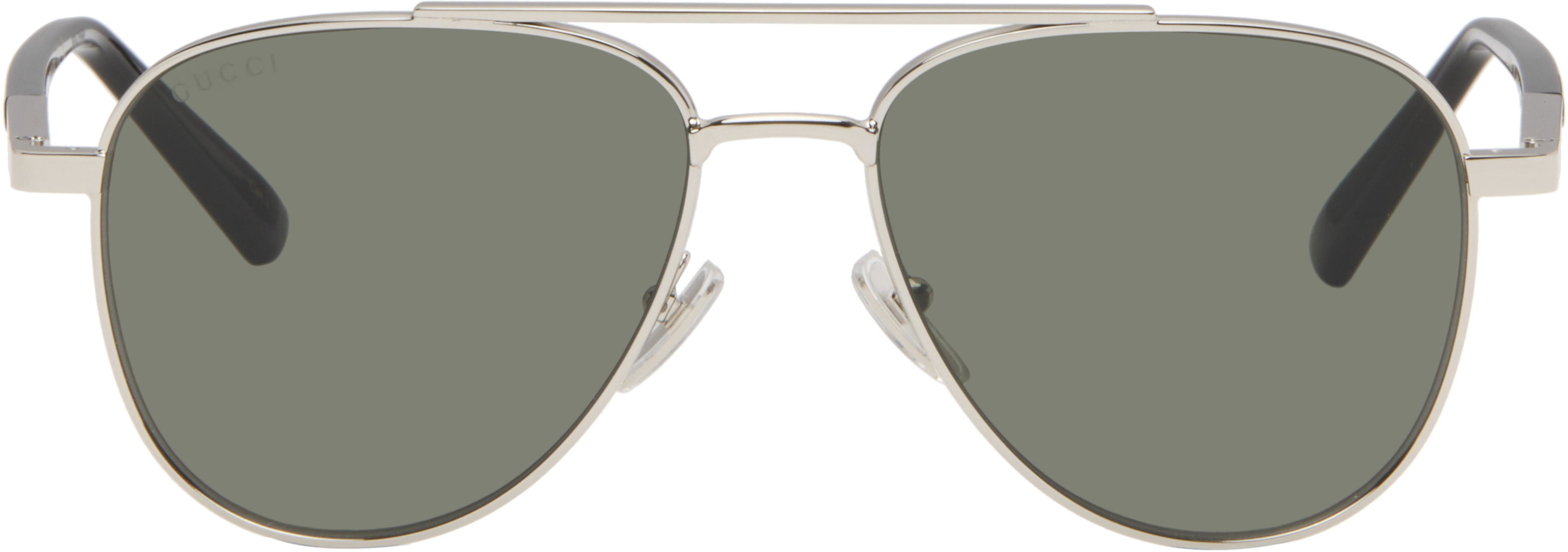 Silver Subtle Web Sunglasses by GUCCI