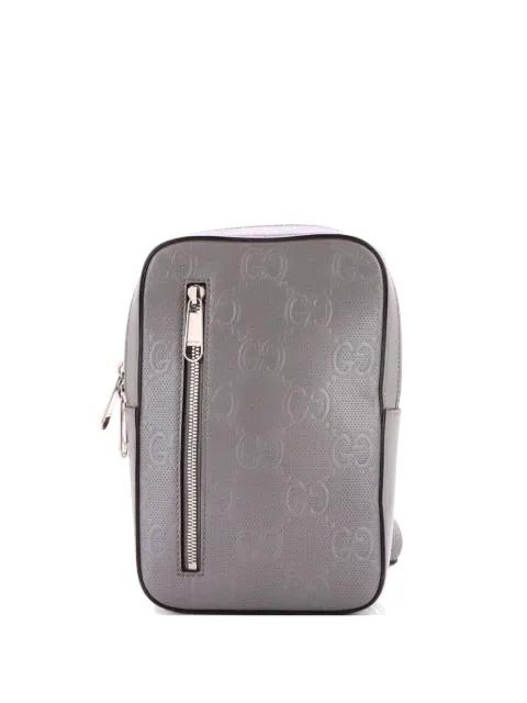 Sling GG Embossed Perforated Leather backpack by GUCCI 