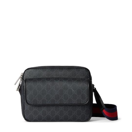 Small GG crossbody bag in black GG Supreme canvas by GUCCI