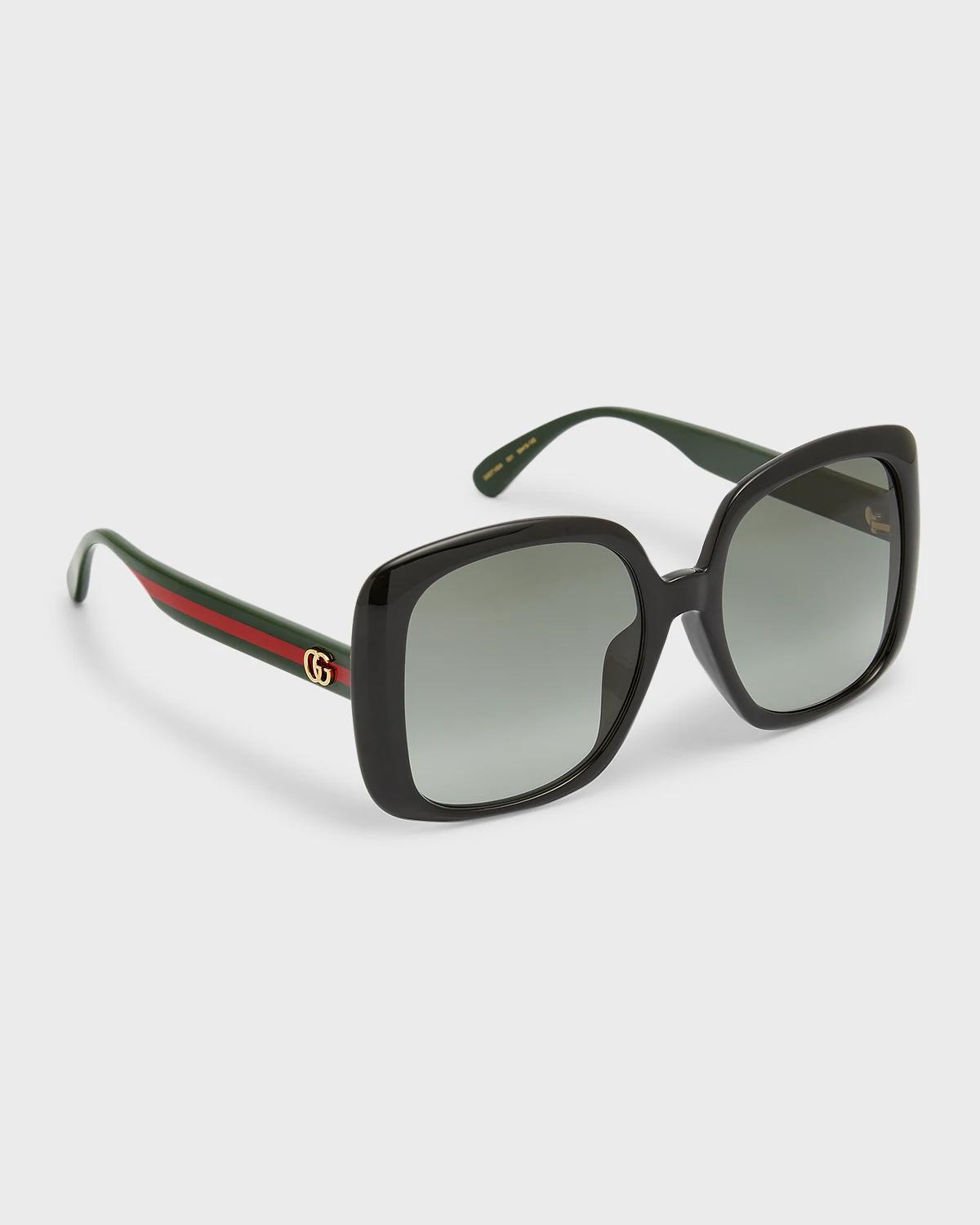 Square Web Arms Sunglasses by GUCCI