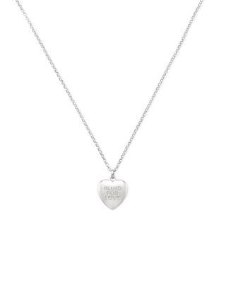 Sterling Silver Blind for Love Double G Heart Pendant Necklace by GUCCI