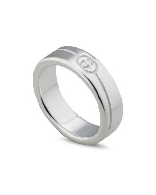 Sterling Silver Diagonal Interlocking G Ring by GUCCI