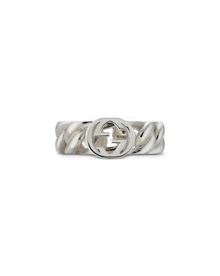 Sterling Silver Gucci Interlocking Logo Chain Link Ring by GUCCI