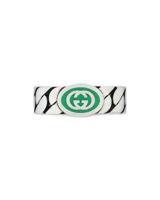 Sterling Silver Interlocking Curb Chain Ring by GUCCI
