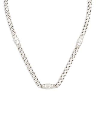 Sterling Silver Interlocking G Curb Link Chain Necklace by GUCCI