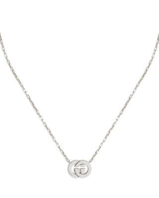Sterling Silver Interlocking G Logo Pendant Necklace by GUCCI