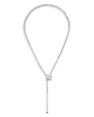 Sterling Silver Trademark Heart Lariat Necklace by GUCCI