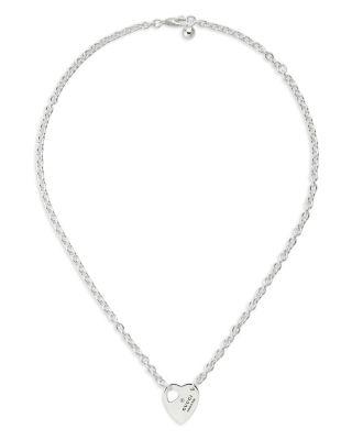Sterling Silver Trademark Heart Pendant Necklace by GUCCI
