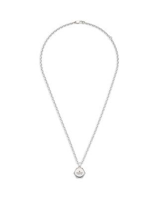 Sterling Silver Trademark925 Hexagon Pendant Necklace by GUCCI