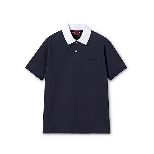 Stretch cotton piquet polo shirt by GUCCI