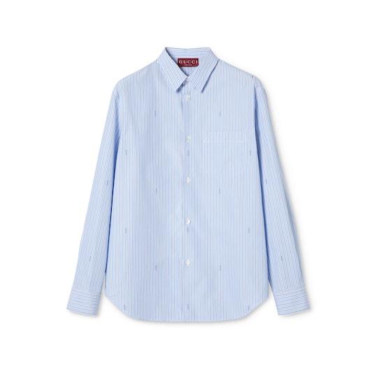 Striped cotton poplin shirt by GUCCI