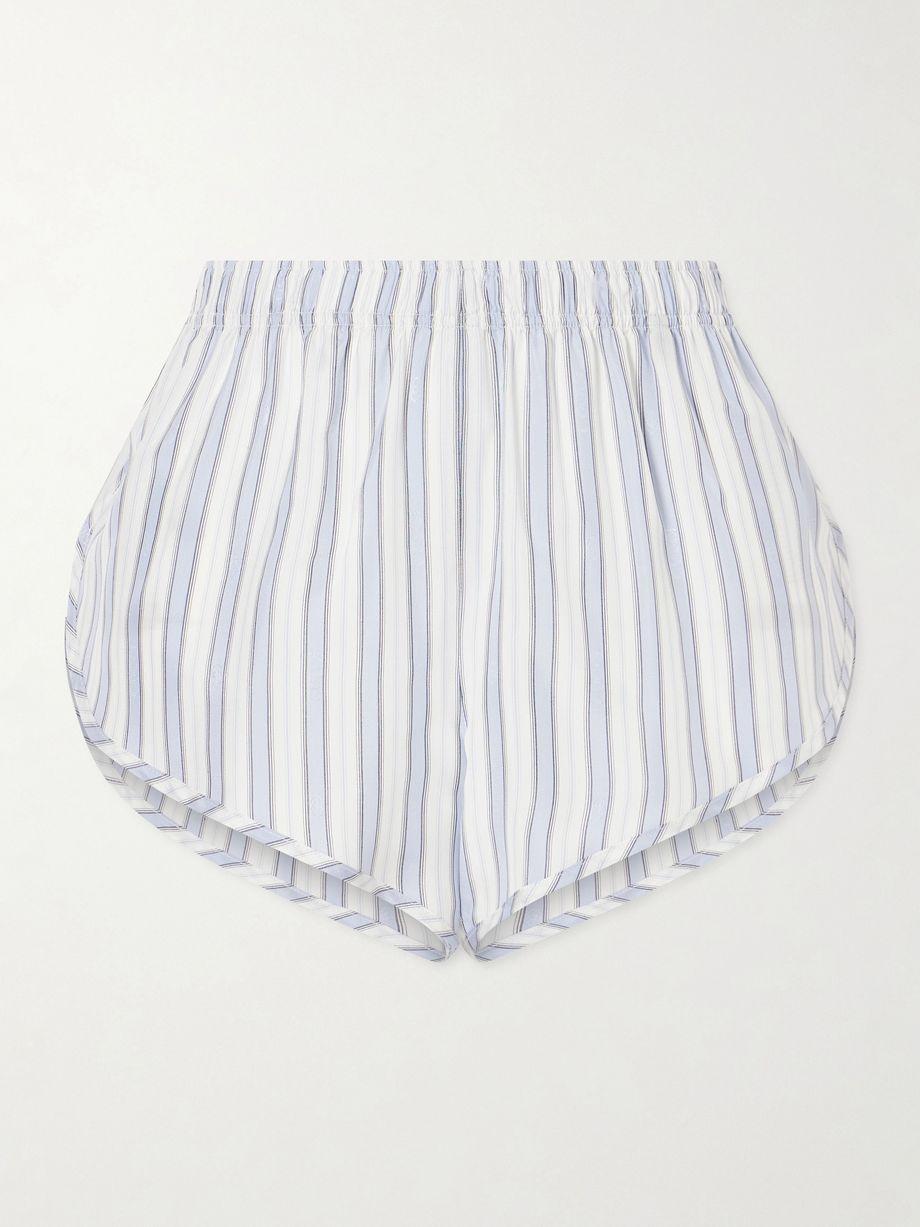 Striped silk-satin shorts by GUCCI