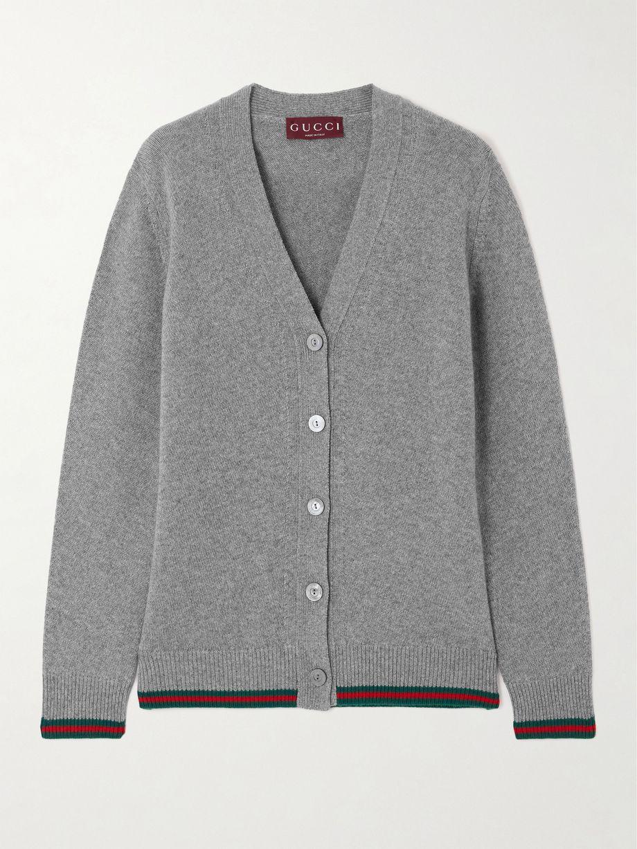 Striped wool and cashmere-blend cardigan by GUCCI