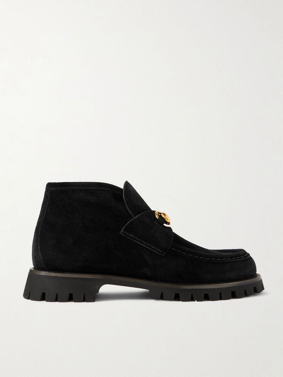 Sylke horsebit-detailed suede ankle boots by GUCCI