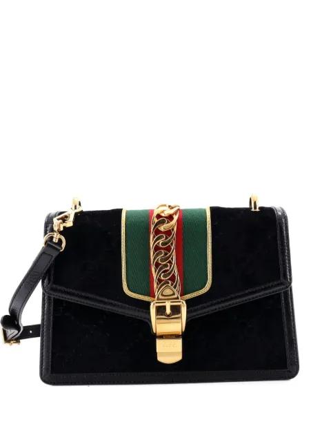 Sylvie Shoulder Bag GG Velvet Small crossbody bag by GUCCI 