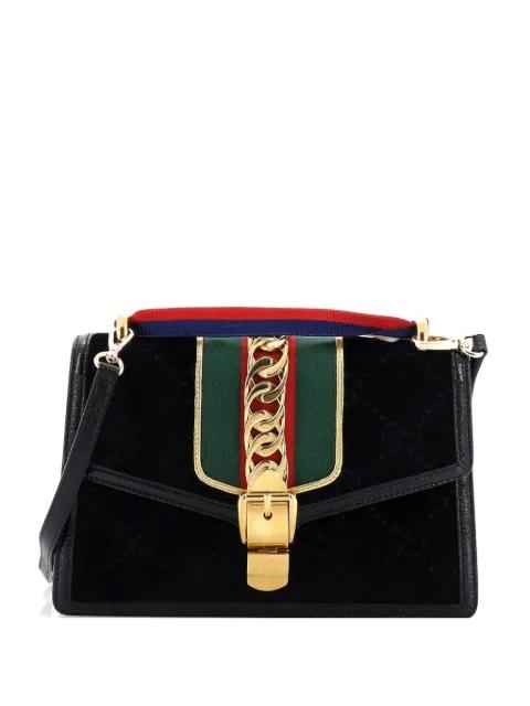 Sylvie Shoulder Bag GG Velvet Small crossbody bag by GUCCI 