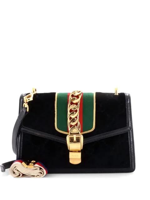 Sylvie Shoulder Bag GG Velvet Small crossbody bag by GUCCI 