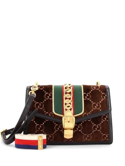 Sylvie Shoulder Bag GG Velvet Small crossbody bag by GUCCI 