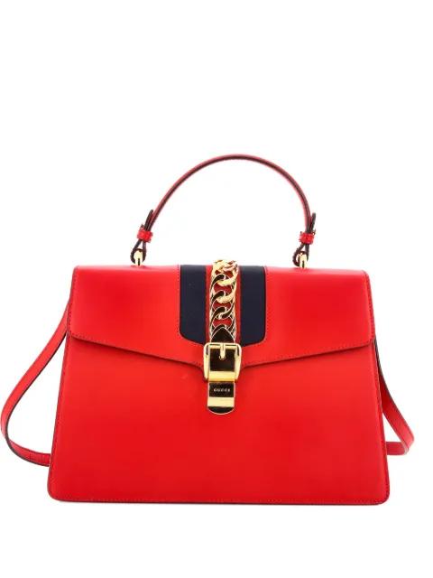 Sylvie Top Handle Bag Leather Medium satchel by GUCCI 