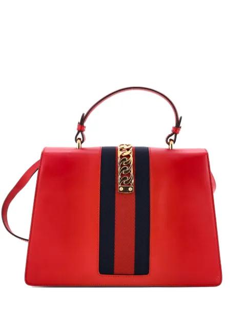 Sylvie Top Handle Bag Leather Medium satchel by GUCCI 
