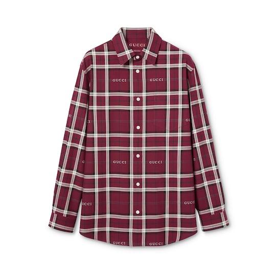 Tartan cotton jacquard shirt by GUCCI