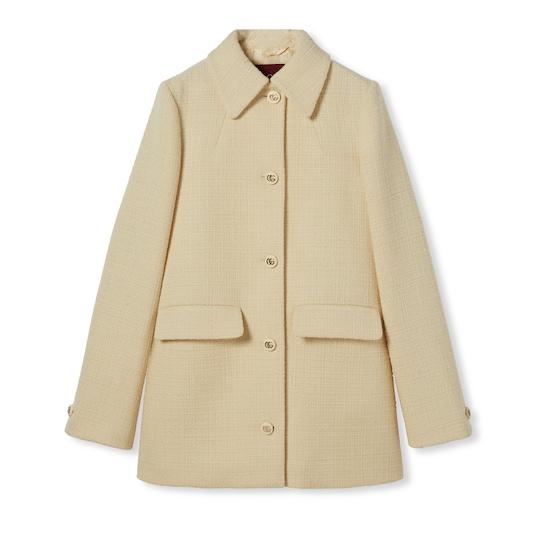 Textured wool tweed coat by GUCCI