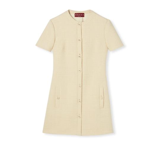 Textured wool tweed dress by GUCCI