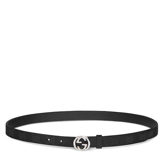 Thin belt with Interlocking G buckle by GUCCI