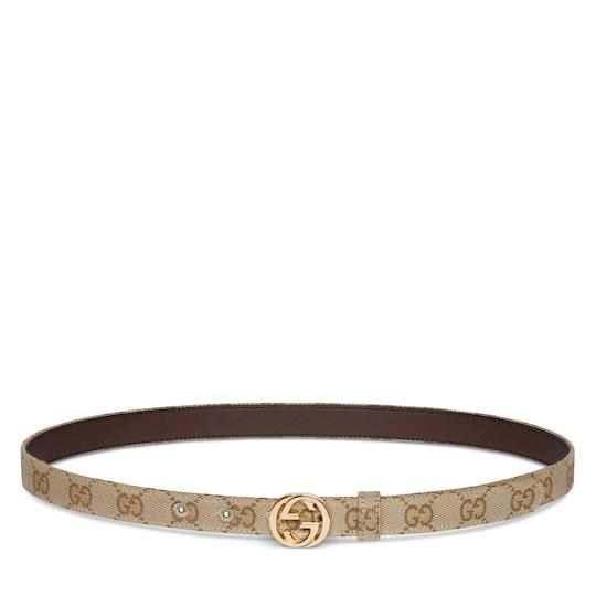 Thin belt with Interlocking G buckle by GUCCI
