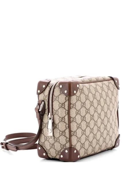 Trunk Shoulder Bag GG Coated Canvas with Studded Leather crossbody bag by GUCCI 