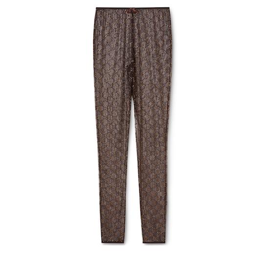 Tulle leggings with GG crystals by GUCCI