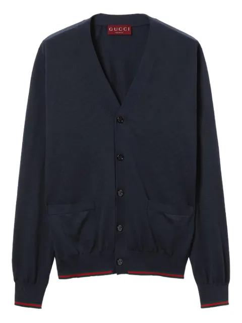 V-neck long-sleeved cardigan by GUCCI