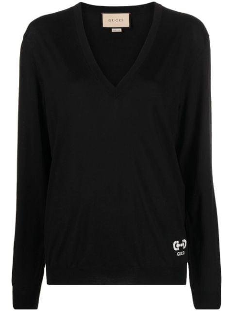 V-neck wool jumper by GUCCI