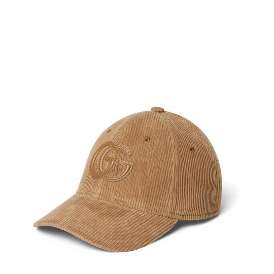 Velvet baseball hat with embroidery by GUCCI